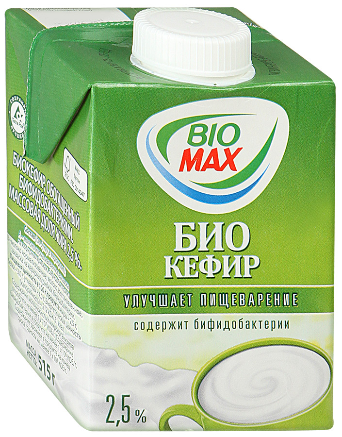 Био кефир BioMax 2,5%, 515г